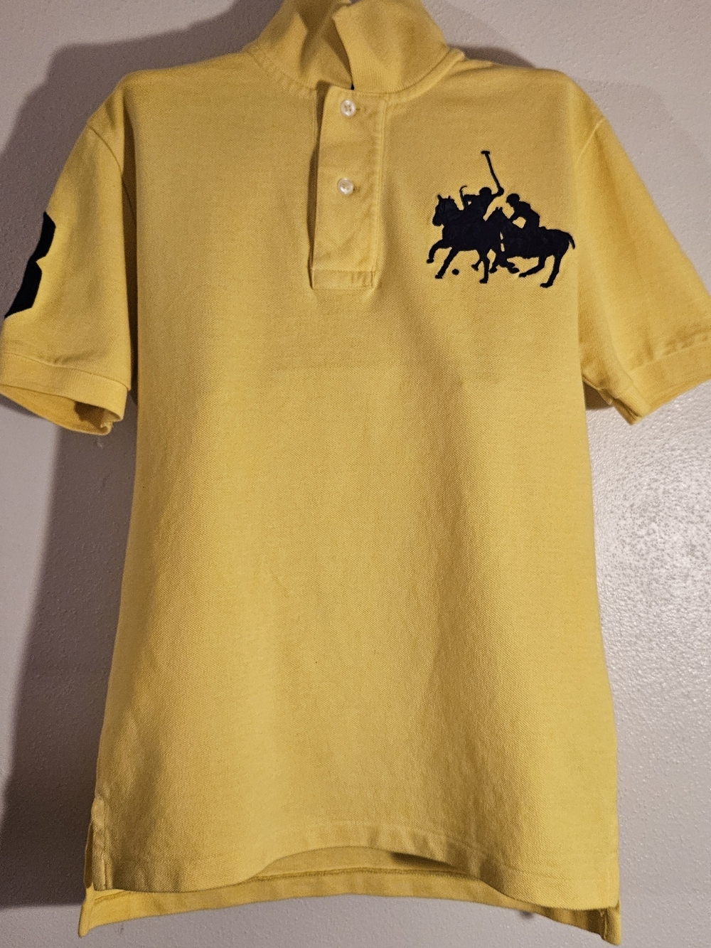 Polo by Ralph Lauren Yellow Short Sleeve Polo with Navy Pony